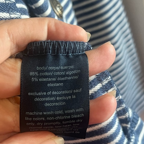 Tommy Hilfiger Navy and White Striped Military Band Jacket Nautical Size XL - Picture 7 of 13